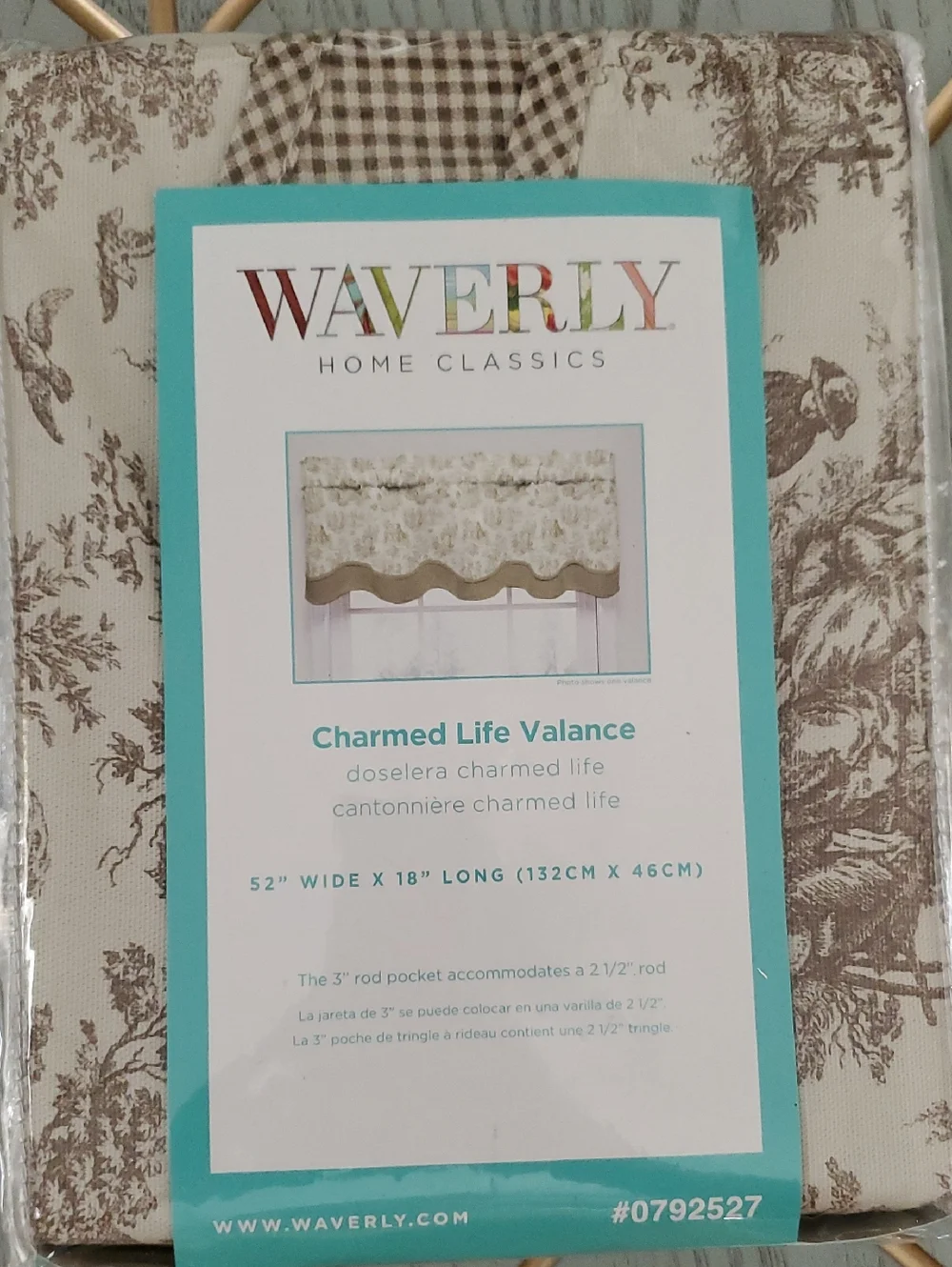 NEW Waverly Charmed Life Wave Valance in Beige and Brown. 52